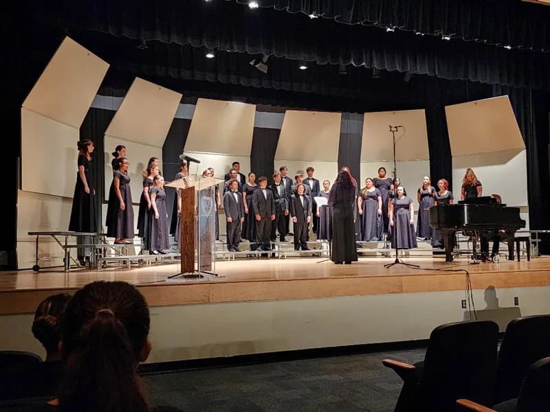 Vocal students performing at an event