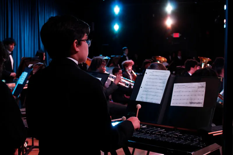 Students playing on concert