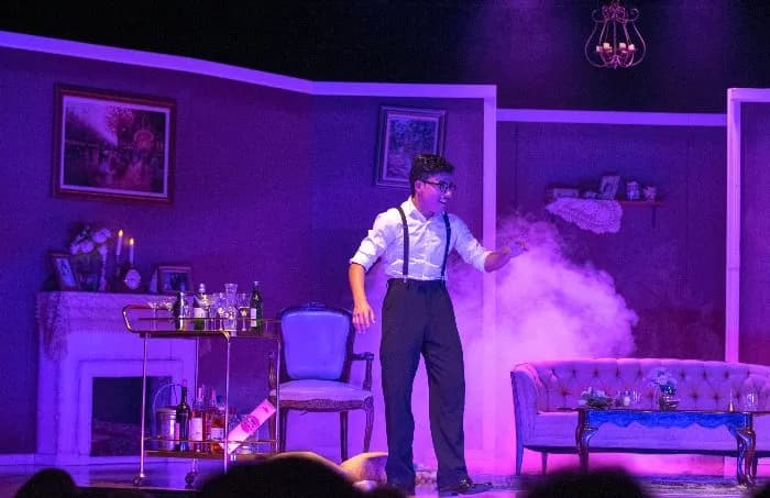 Blithe spirit show student in action